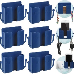 Holder Self-Adhesive Wall Beside Organizer Storage Box Plastic Charging Phone Stand Remote Wall-Mounted Phone Brackets Holder