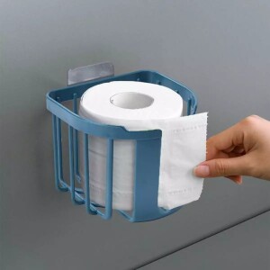 Toilet Tissue Roll Holder, Self Adhesive Toilet Paper Basket No Drilling Required for Kitchen, Office, Bathroom & Hotel