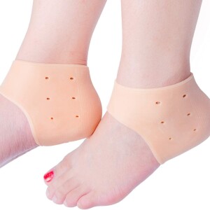 Silicone Gel Heel Protectors for Women and Men - Moisturizing for Blister, Cracked Foot, Plantar Fasciitis, Spur Relief