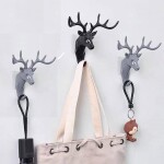 Deer Head Antlers Hook for Hanging Key, Hat Scarf Bag Clothes For Living Room Bathroom Kitchen Bedroom, Home Decoration