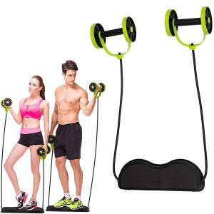 Double Wheel Ab Roller Exercise Equipment, Thin Waist Sliming Fitness Workout Training for Home, Gym, Indoor & Outdoor.